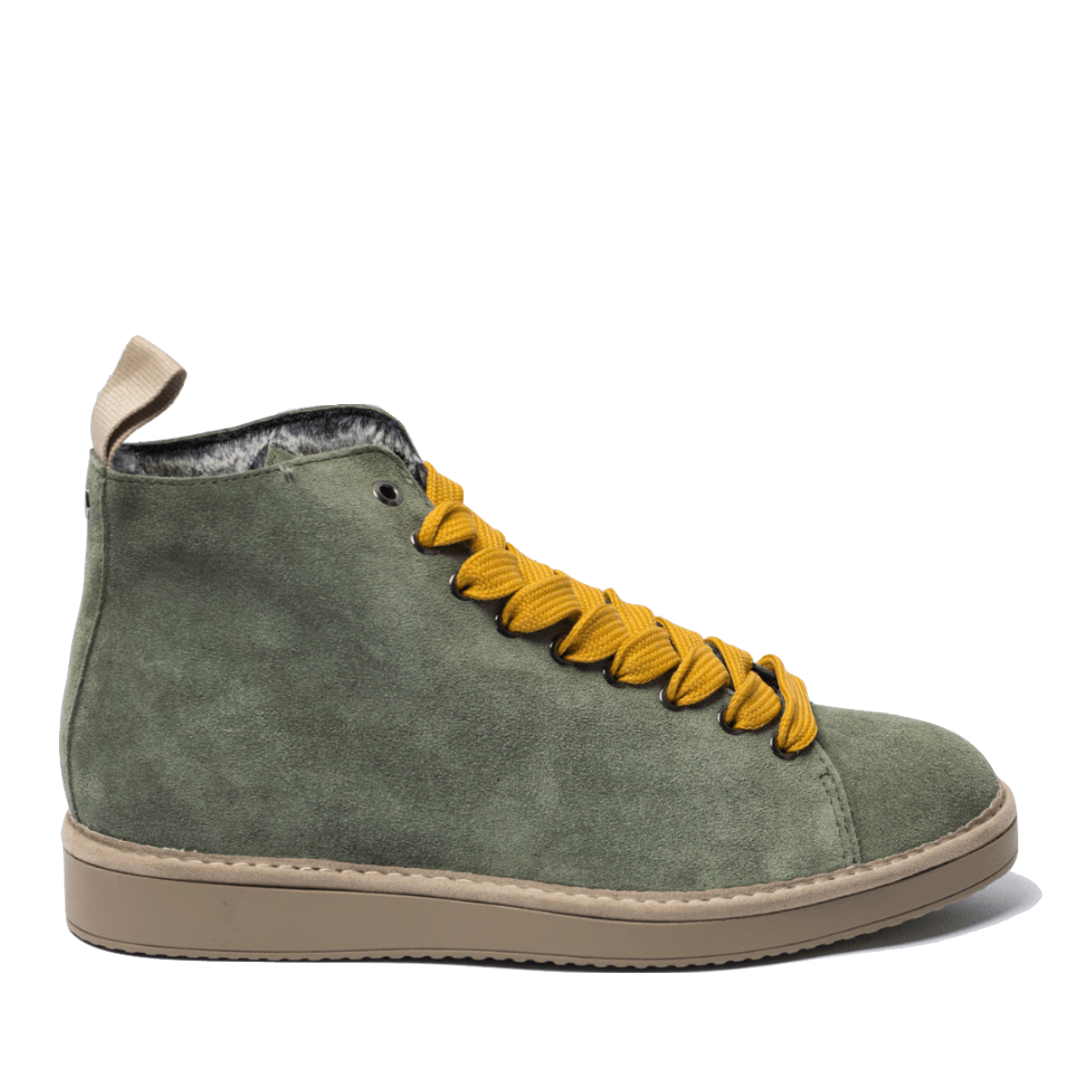 Polacchino Pànchic Suede Faux Fur Military Green Yellow - Pànchic - Calzature Savorè