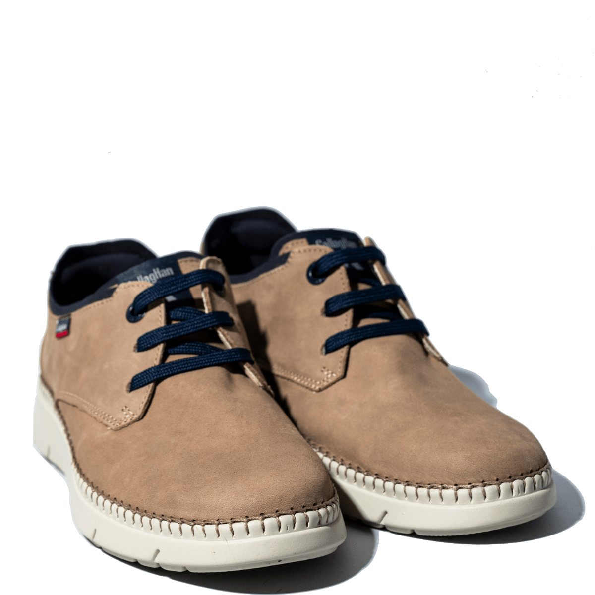 Allacciata Callaghan Circolare Pelle Nabuck Beige/Blu - Callaghan - Calzature Savorè