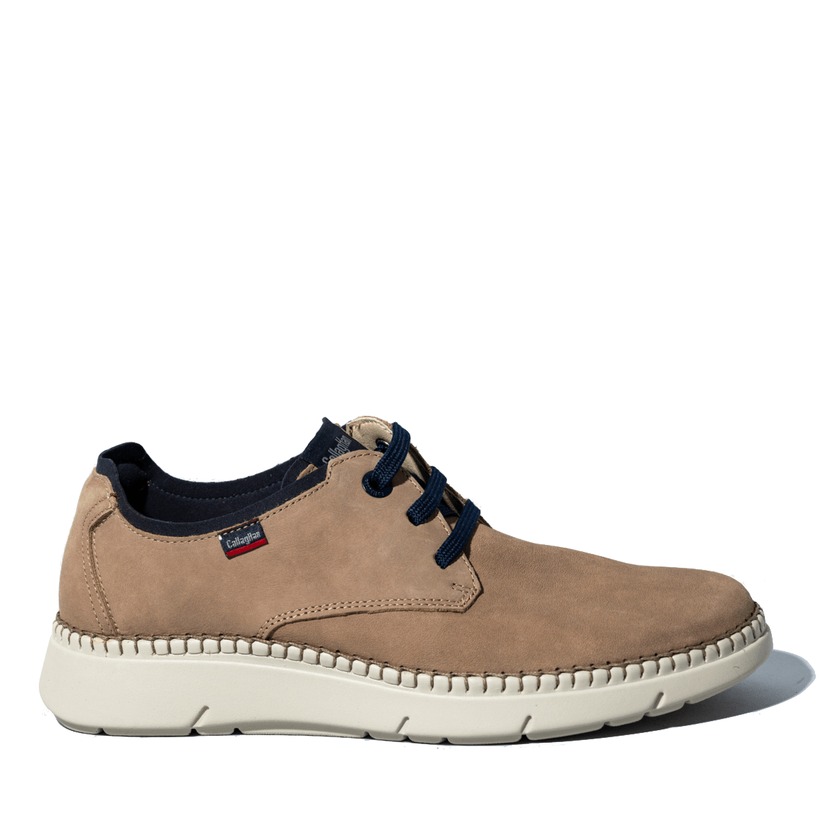 Allacciata Callaghan Circolare Pelle Nabuck Beige/Blu - Callaghan - Calzature Savorè