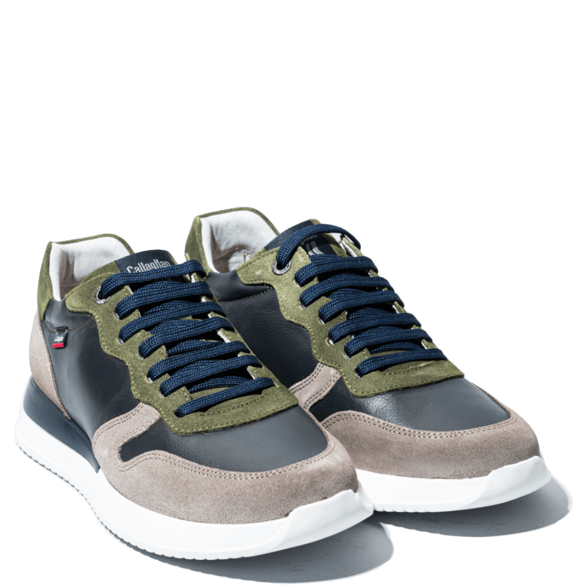 Allacciata Callaghan Pelle Luxe Blu/Verde/Beige - Callaghan - Calzature Savorè