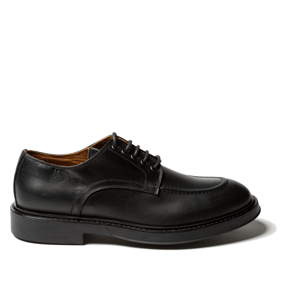 Allacciata Derby Saxone Pelle Ingrassata Nero - Saxone - Calzature Savorè