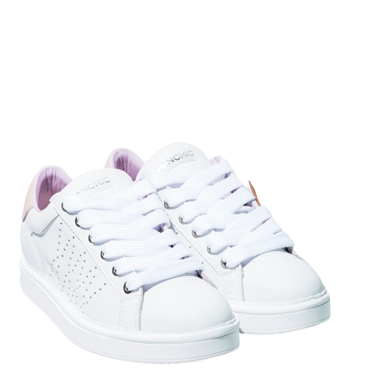 Allacciata Pànchic Pelle White - Powder Pink - Pànchic - Calzature Savorè