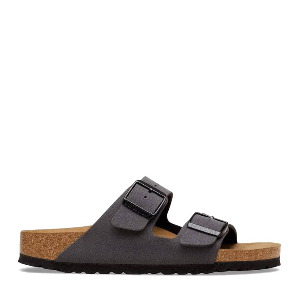Ciabattina Birkenstock Arizona Birko-Flor Velvet Gray / Black Buckles - Birkenstock - Calzature Savorè