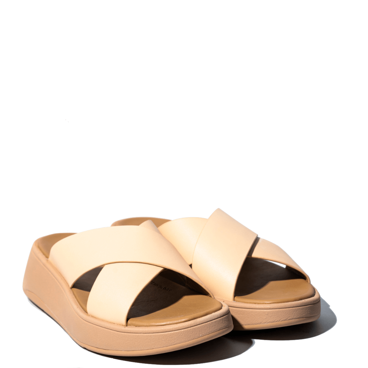 Ciabattina Flit Flop Flatform Cross Slides Pelle Beige - Fit - Flop - Calzature Savorè