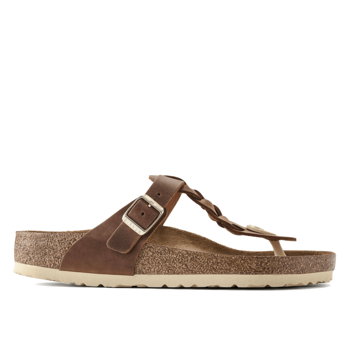 Ciabattina Infradito Birkenstock Gizeh Braided Pelle Cognac - Birkenstock - Calzature Savorè