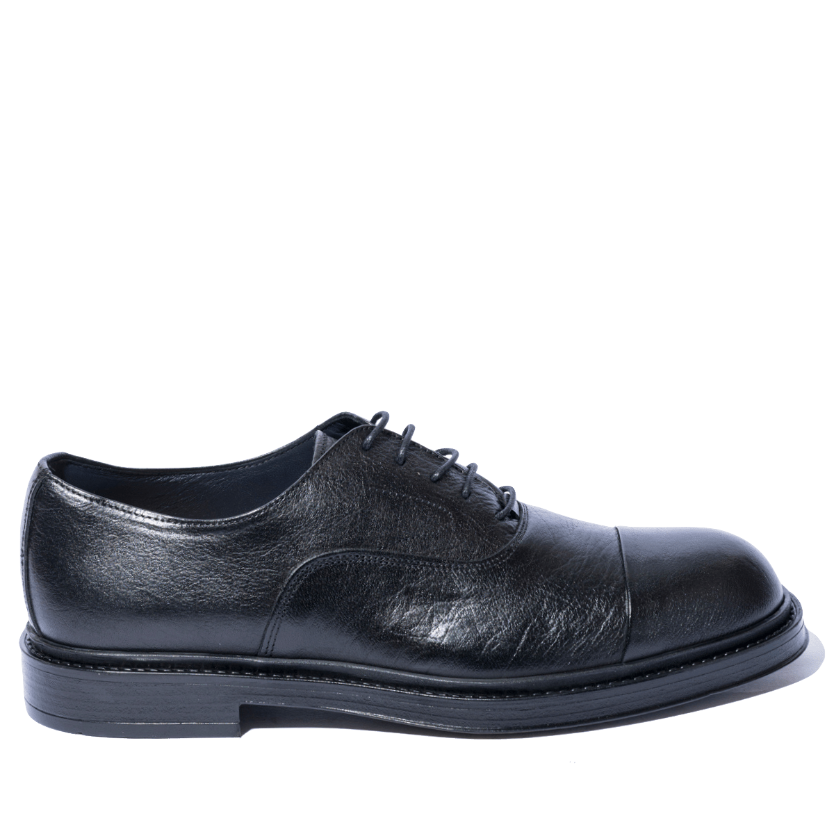 Classica Allacciata F.lli Rennella Pelle Bottalata Nero - F.lli Rennella - Calzature Savorè