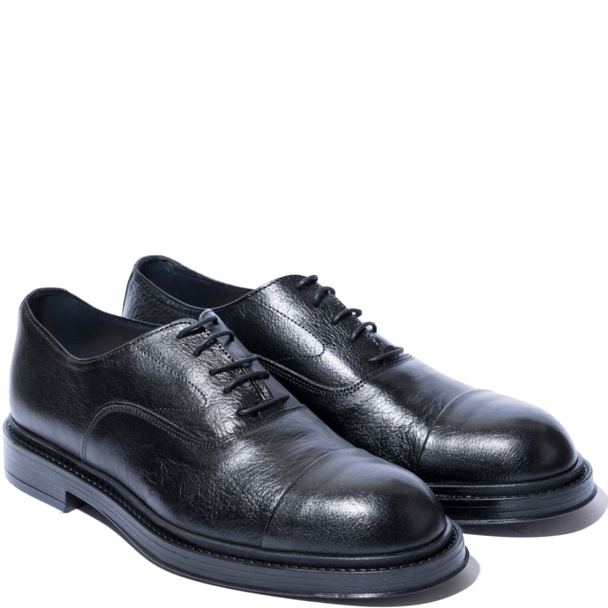 Classica Allacciata F.lli Rennella Pelle Bottalata Nero - F.lli Rennella - Calzature Savorè