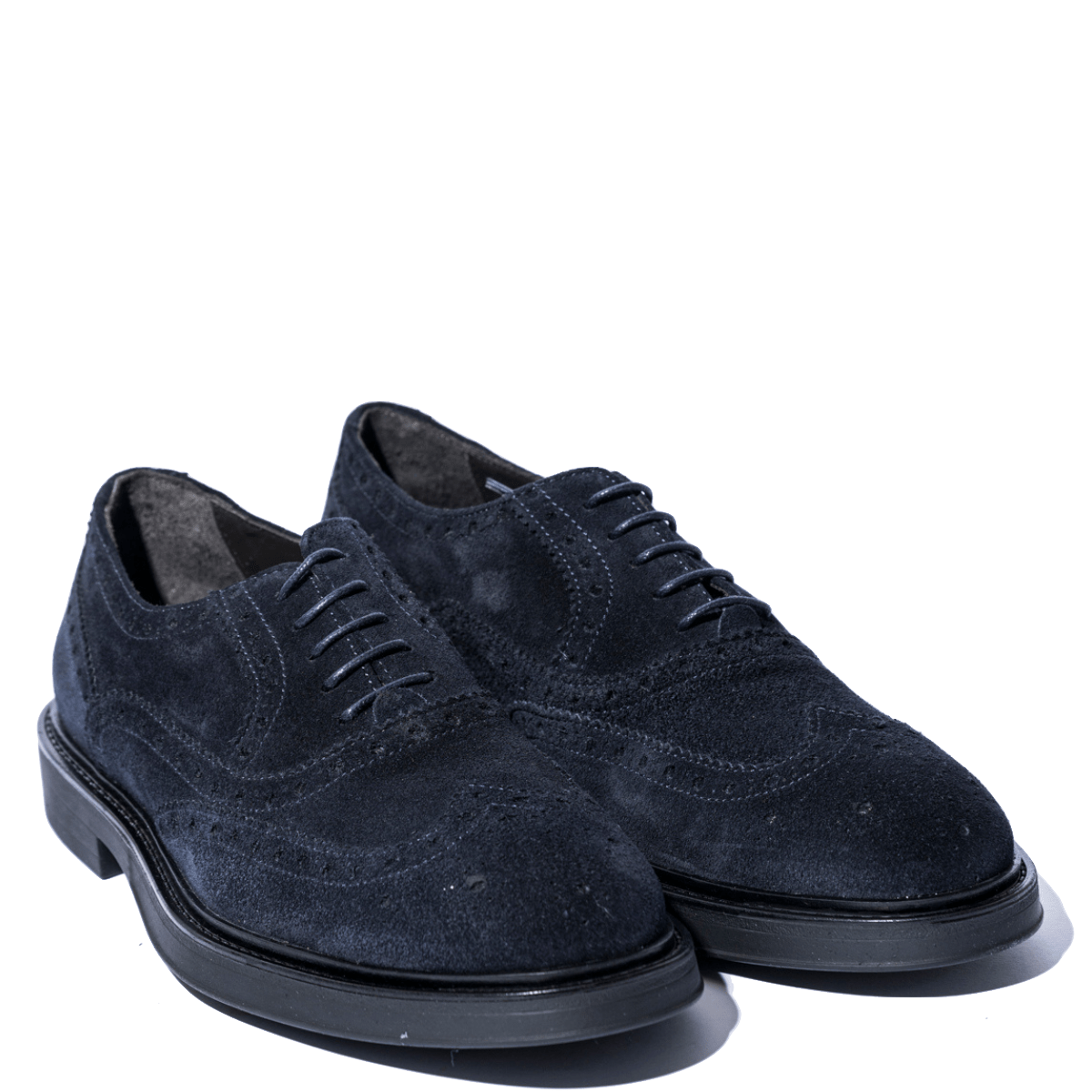 Classica Allacciata Saxone Camoscio Coda Di Rondine Blu - Saxone - Calzature Savorè