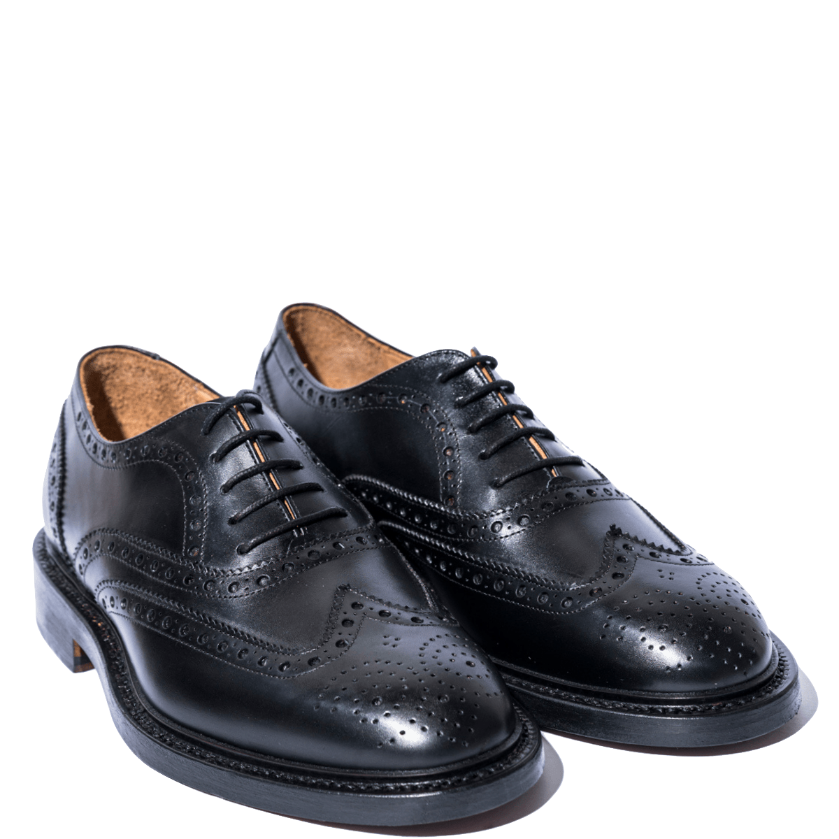 Classica Allacciata Saxone Cucitura Goodyear Vitello Coda Di Rondine Nero - Saxone - Calzature Savorè