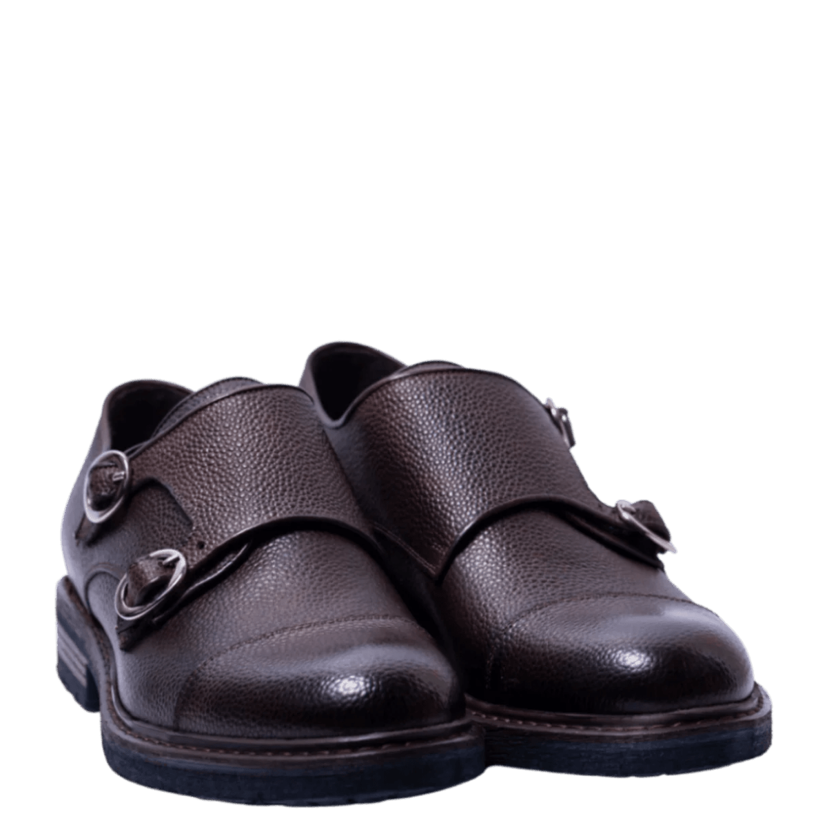 Classica Doppia Fibbia Brecos Martellata Marrone - Brecos - Calzature Savorè