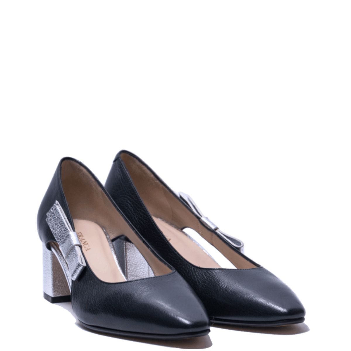 Décolleté La Sellerie Pelle Capra Bleu Fiocco Pelle Argento - Franca - Calzature Savorè