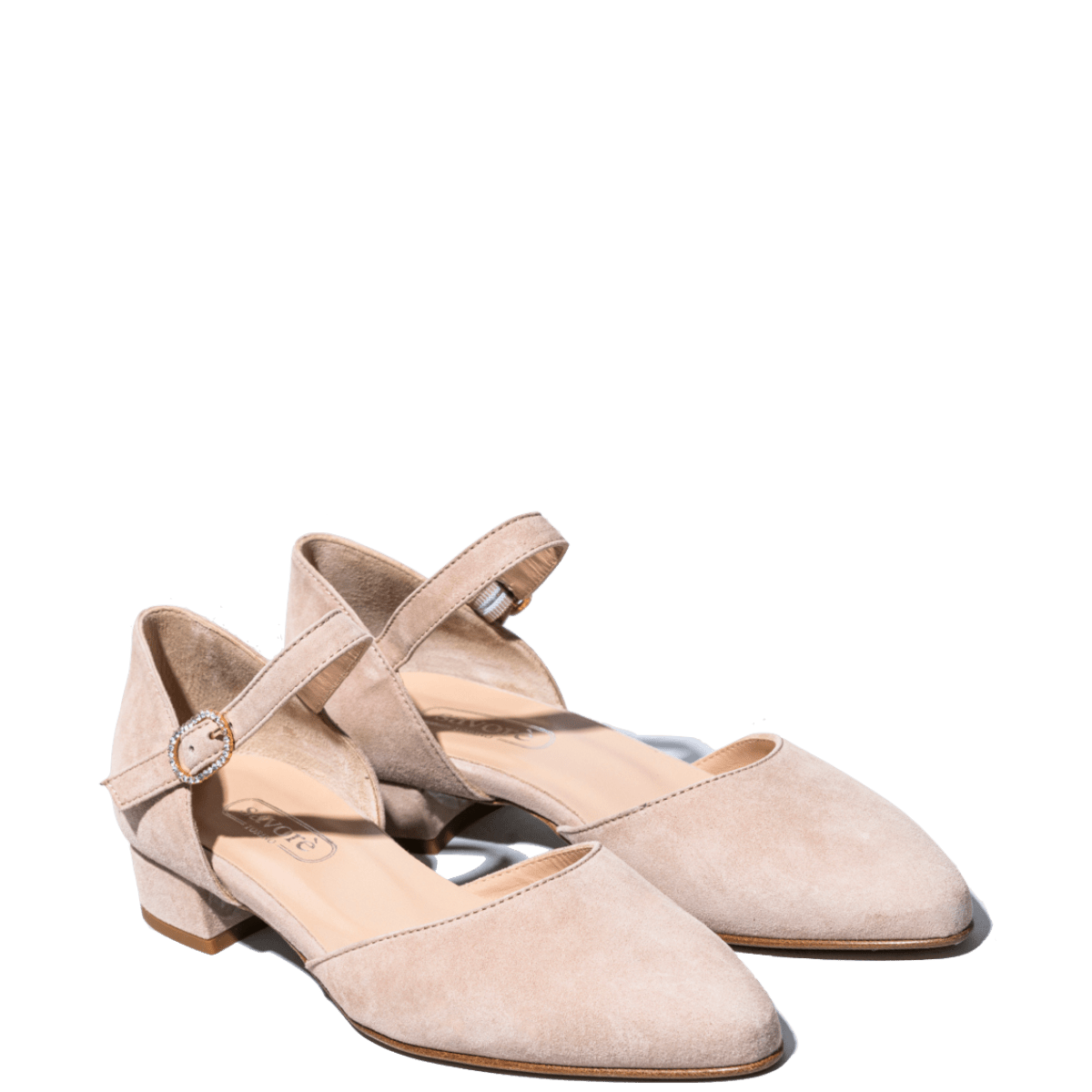 Décolleté Savorè Cinturino Gioiello Camoscio Nude - Savorè - Calzature Savorè