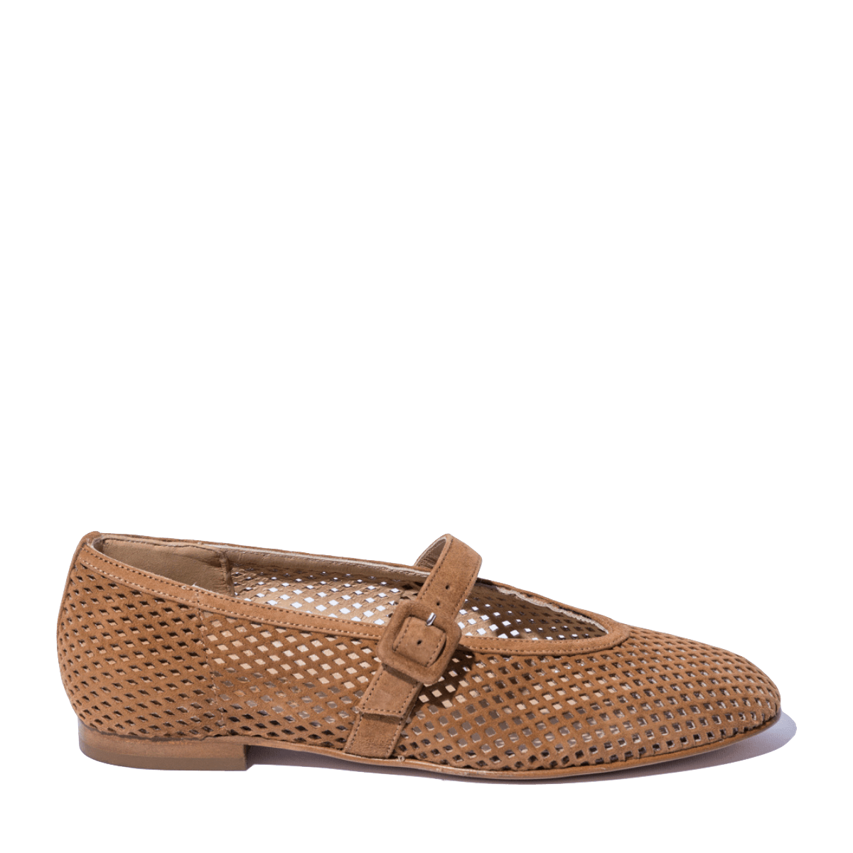 Mary Jane Luca Grossi Camoscio Traforato Brandy - Luca Grossi - Calzature Savorè
