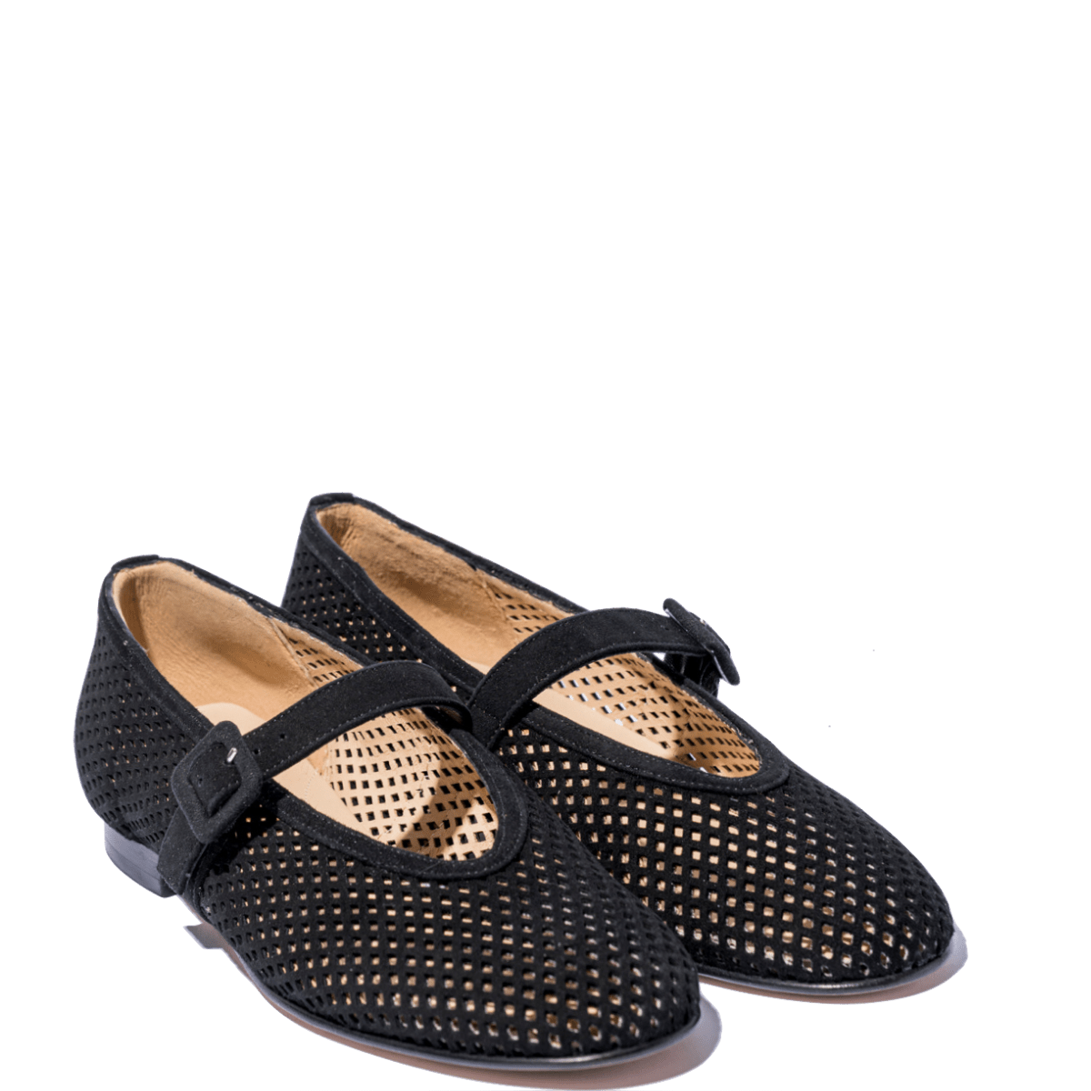 Mary Jane Luca Grossi Camoscio Traforato Nero - Luca Grossi - Calzature Savorè