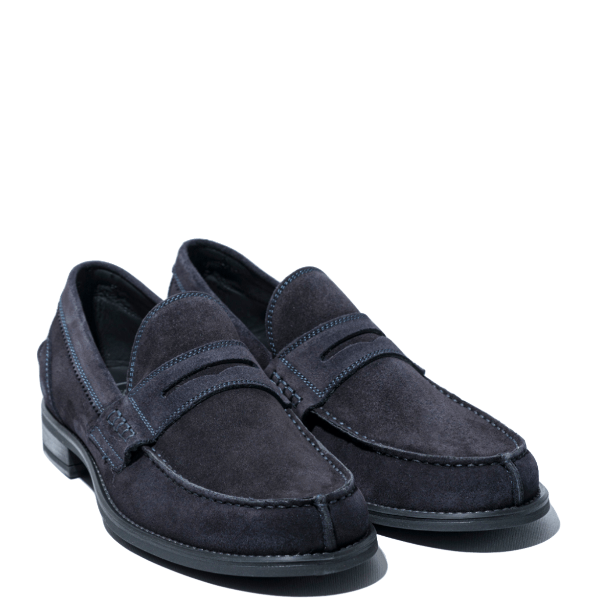 Mocassino Antica Cuoieria Camoscio Velour Blu - Antica Cuoieria - Calzature Savorè