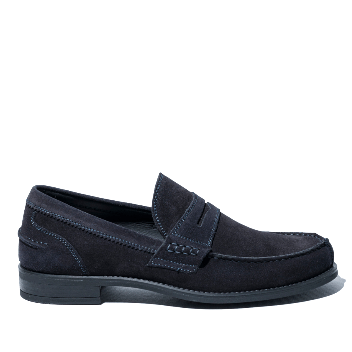 Mocassino Antica Cuoieria Camoscio Velour Blu - Antica Cuoieria - Calzature Savorè