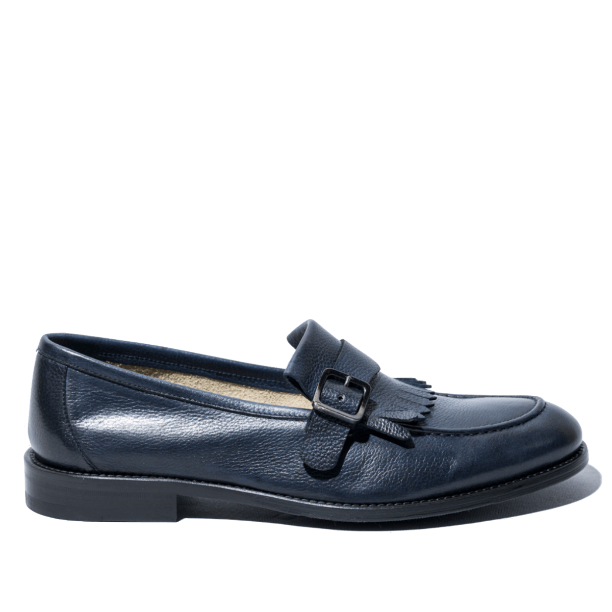 Mocassino Jerold Wilton Fibbia e Frangia Grained Bleu - Jerold Wilton - Calzature Savorè