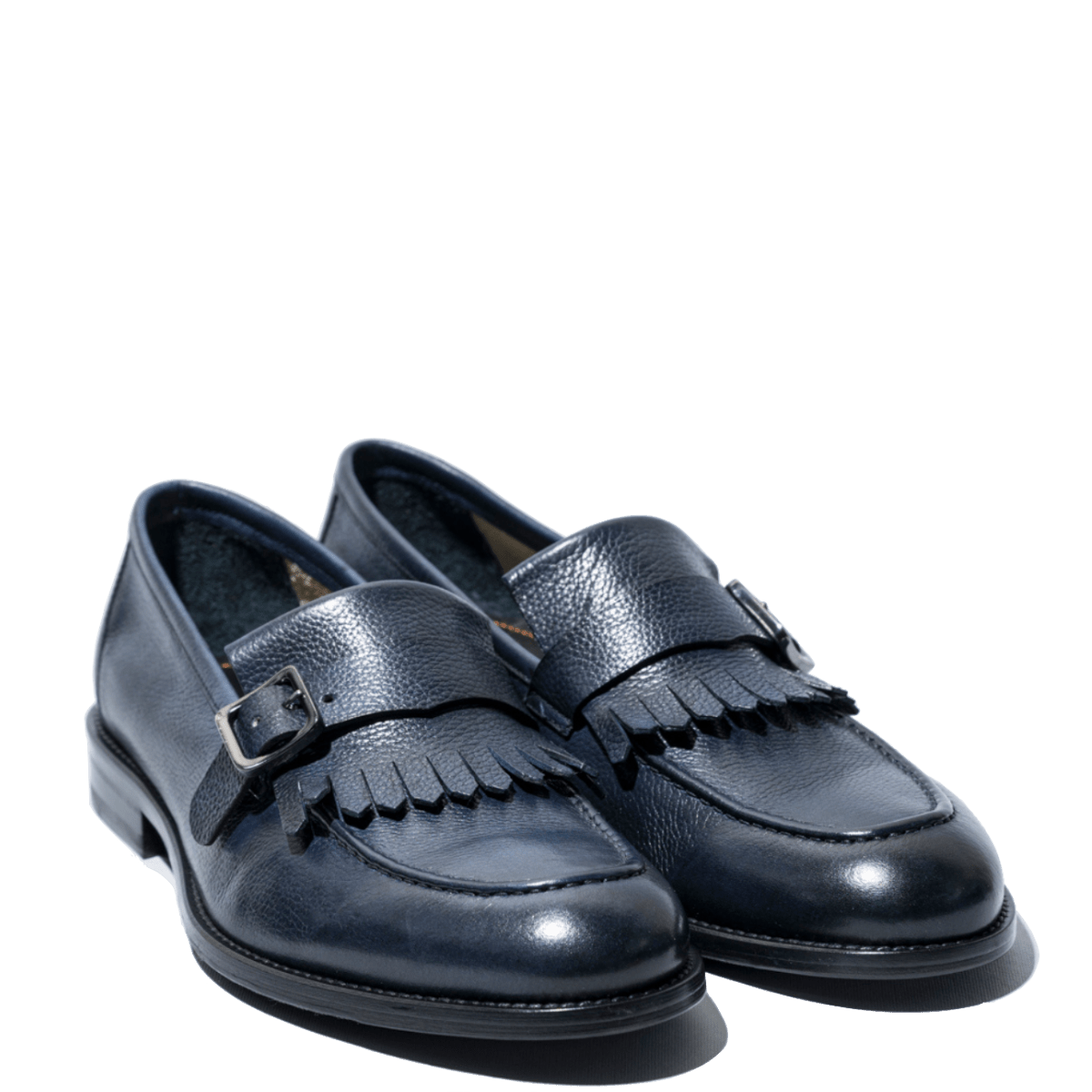 Mocassino Jerold Wilton Fibbia e Frangia Grained Bleu - Jerold Wilton - Calzature Savorè
