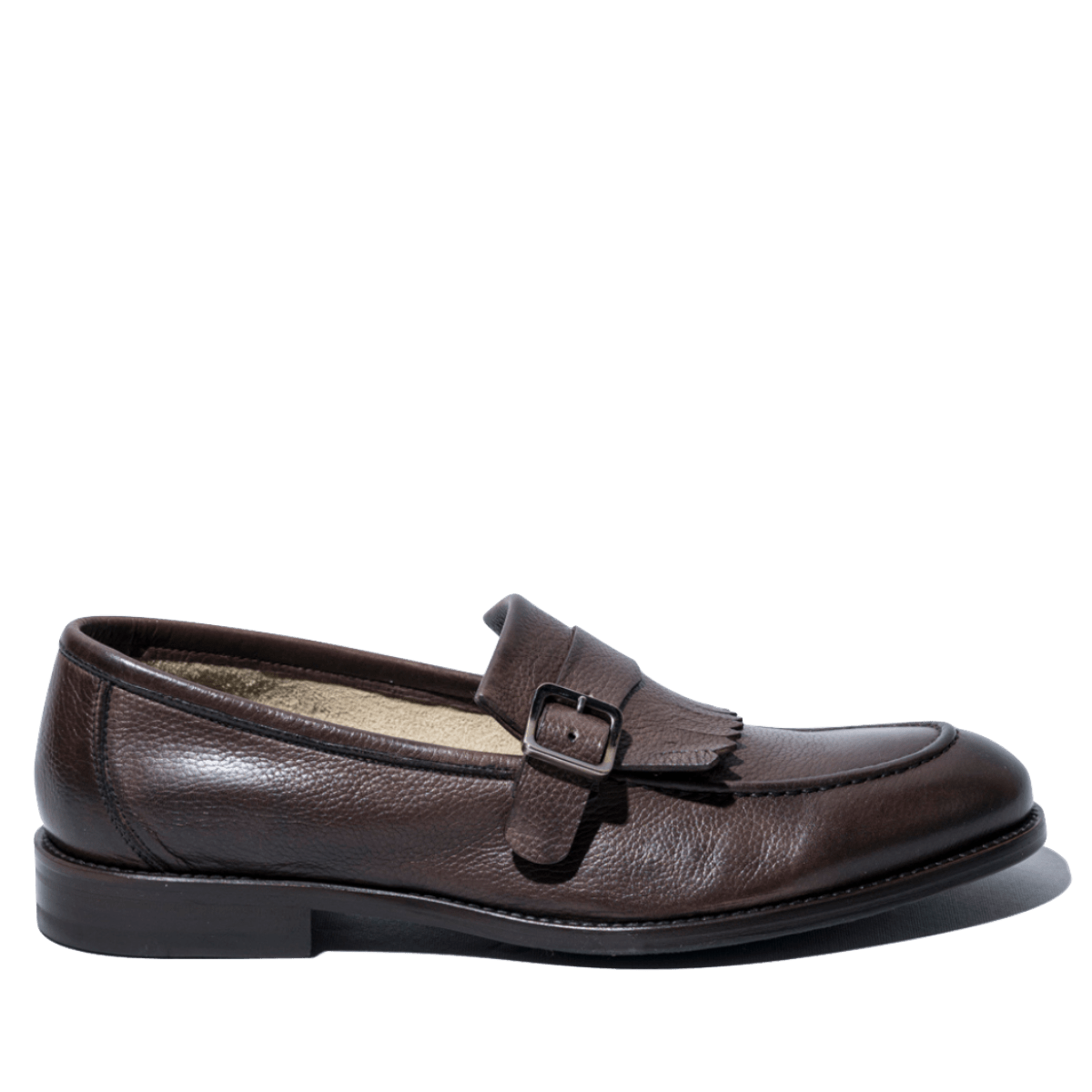 Mocassino Jerold Wilton Fibbia e Frangia Pelle Grained Cocco - Jerold Wilton - Calzature Savorè