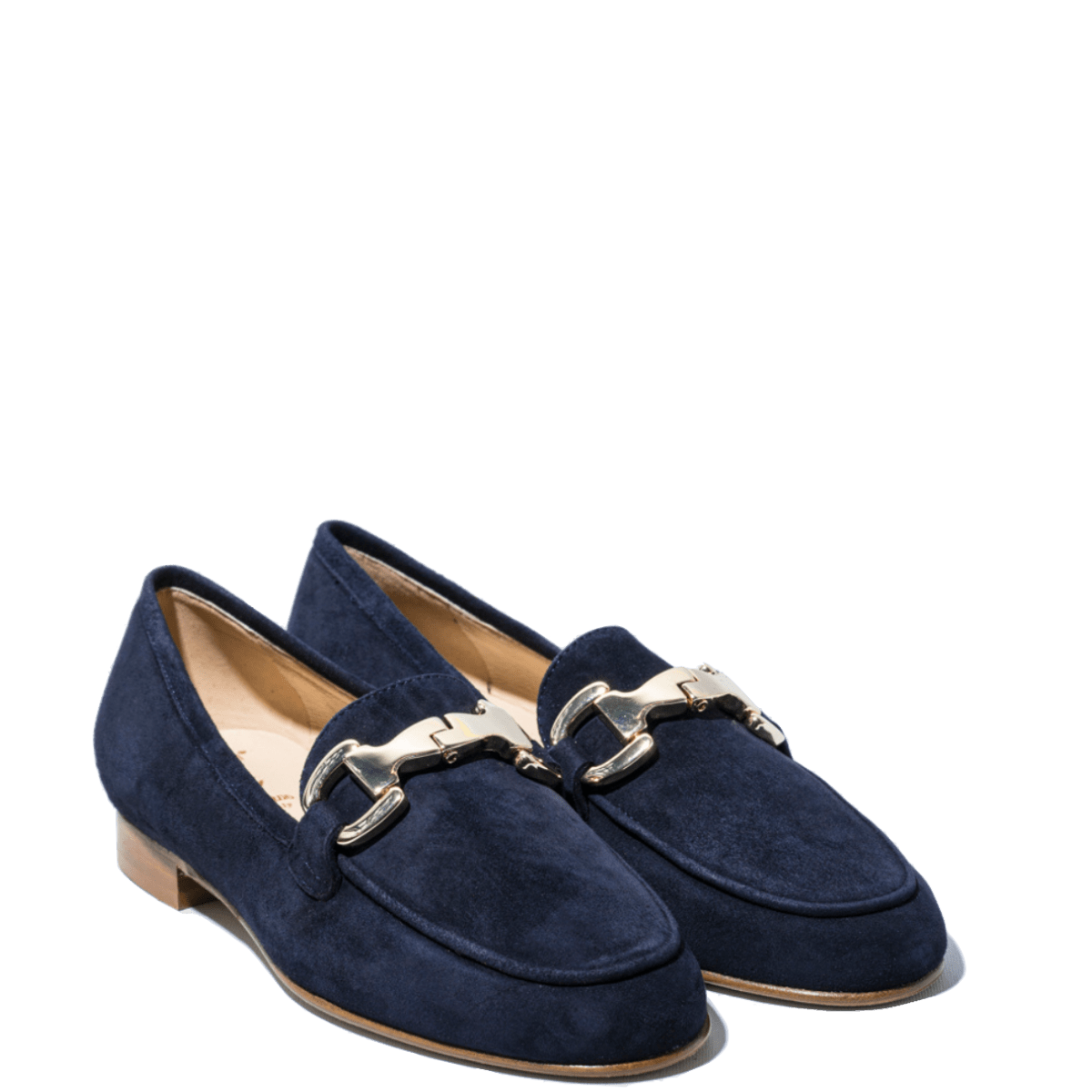 Mocassino Luca Grossi Fibbia Oro Camoscio Blu - Luca Grossi - Calzature Savorè