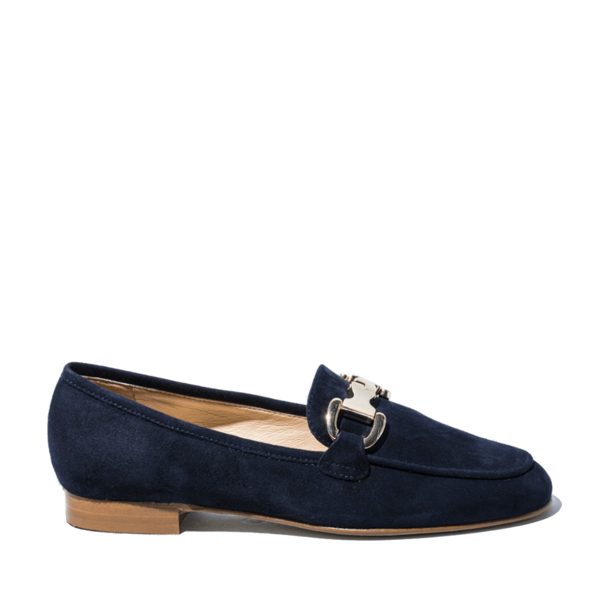 Mocassino Luca Grossi Fibbia Oro Camoscio Blu - Luca Grossi - Calzature Savorè