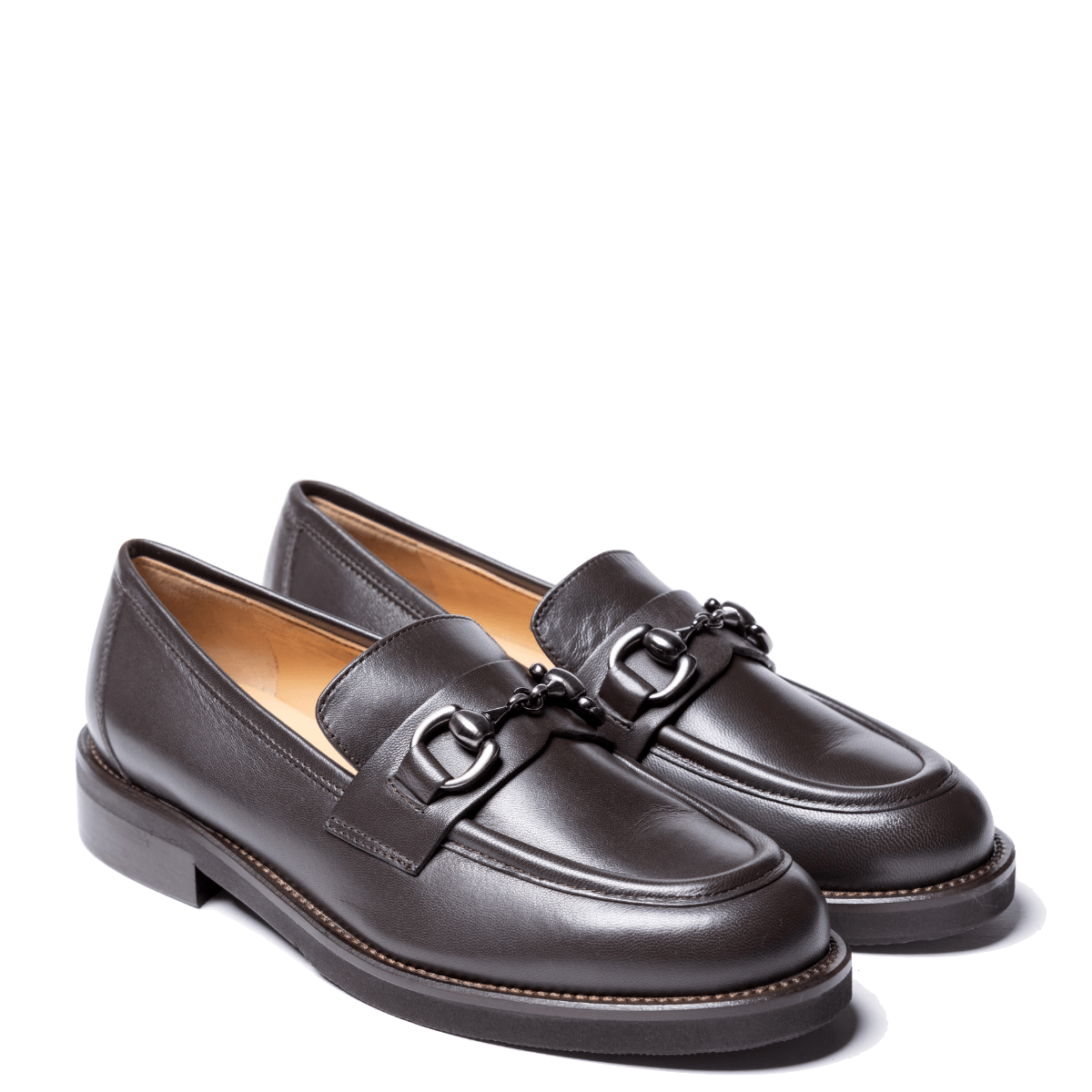 Mocassino Luca Grossi Morsetto Acciaio Pelle Natur Testa Di Moro - Luca Grossi - Calzature Savorè