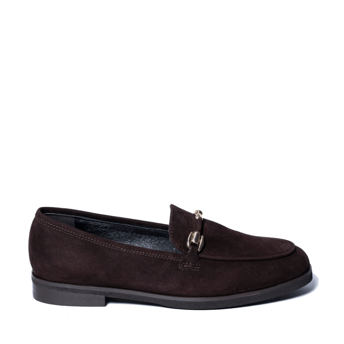 Mocassino Luca Grossi Morsetto Oro Camoscio Marrone - Luca Grossi - Calzature Savorè
