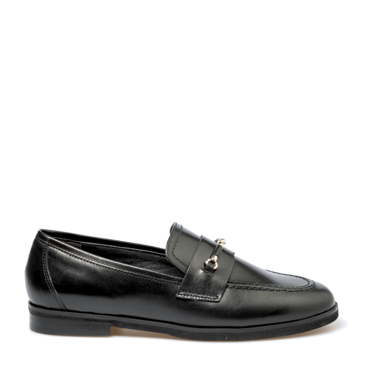 Mocassino Luca Grossi Morsetto Oro Pelle Natur Nero - Luca Grossi - Calzature Savorè