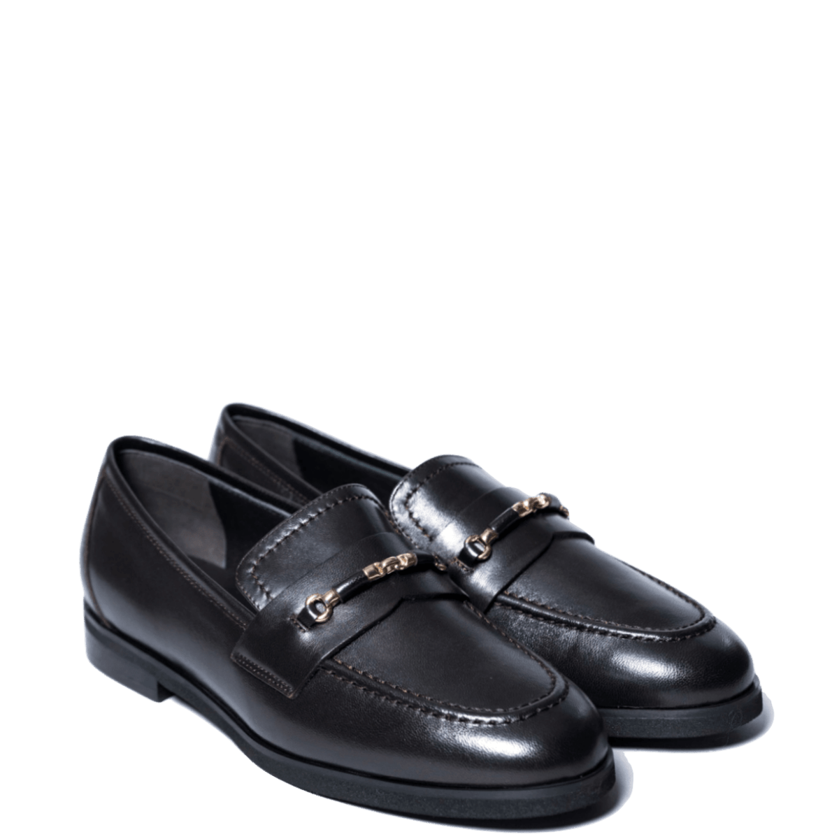 Mocassino Luca Grossi Morsetto Oro Pelle Natur Testa Di Moro Scuro - Luca Grossi - Calzature Savorè