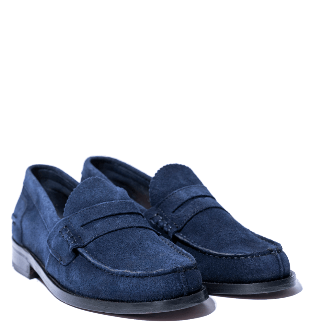 Mocassino Penny Loafer Saxone Camoscio Blu - Saxone - Calzature Savorè
