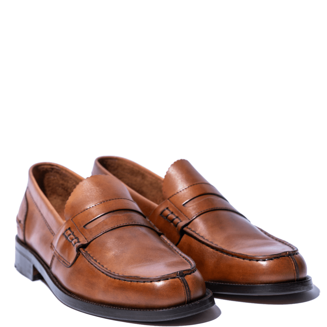 Mocassino Penny Loafer Saxone Vitello Cognac - Saxone - Calzature Savorè