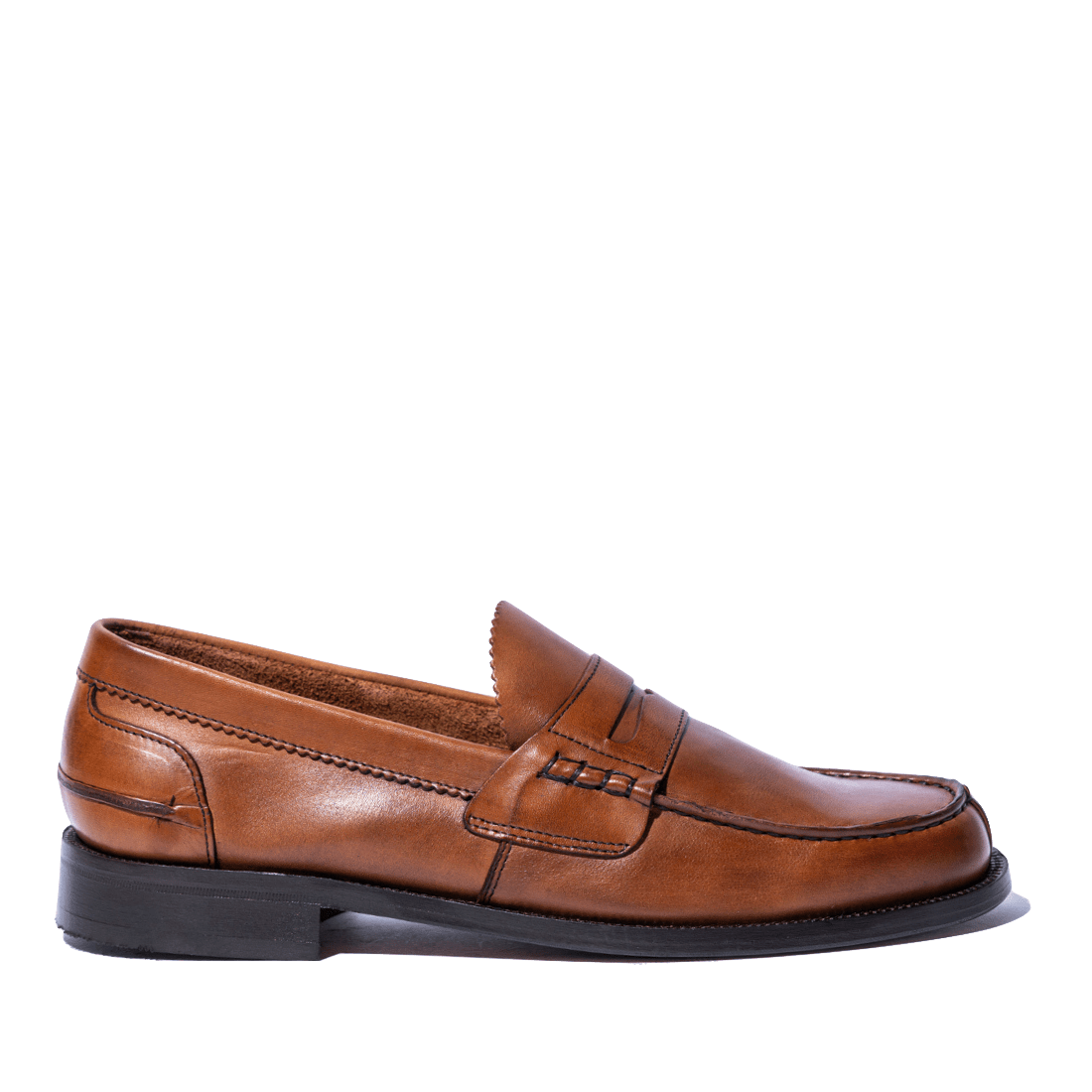 Mocassino Penny Loafer Saxone Vitello Cognac - Saxone - Calzature Savorè