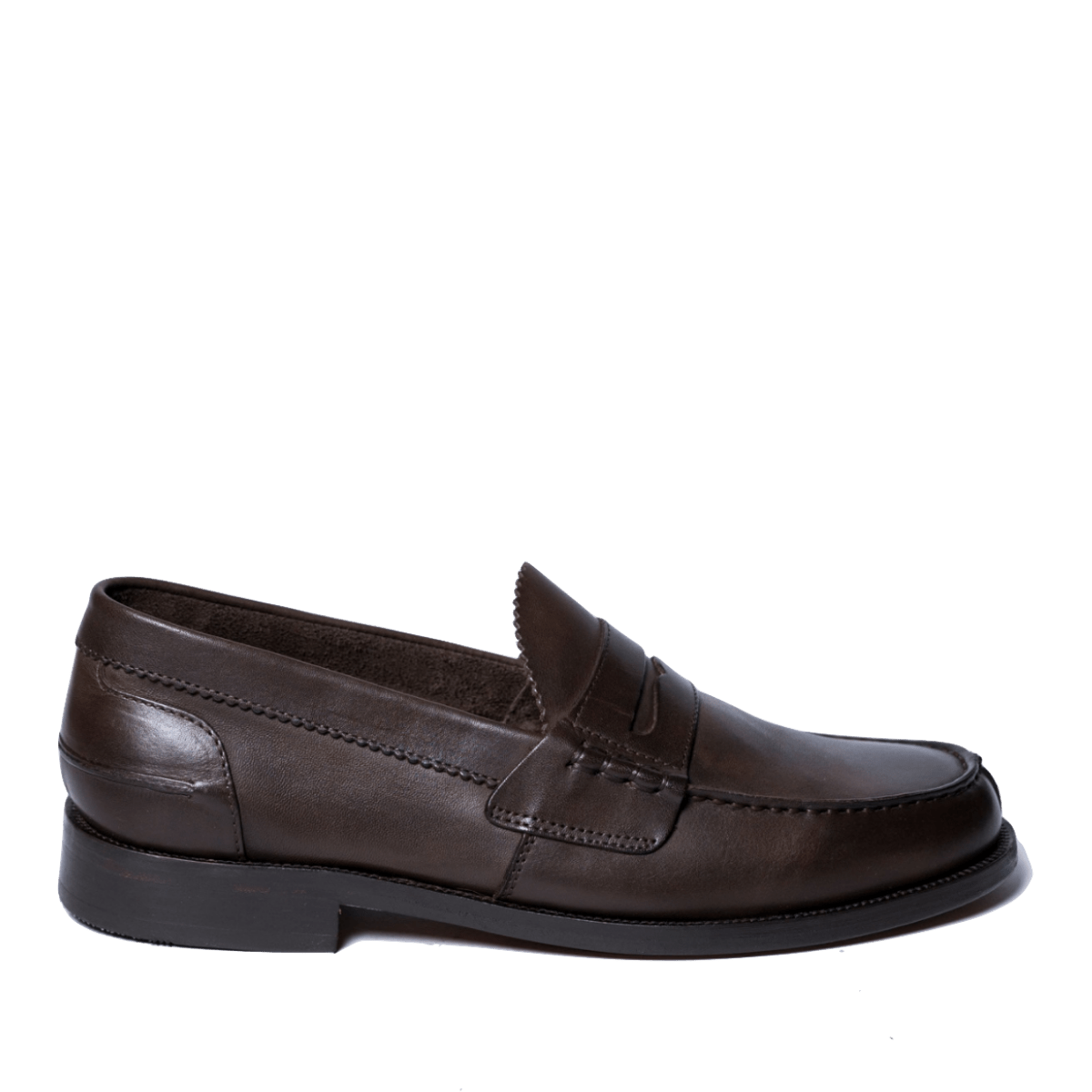 Mocassino Penny Loafer Saxone Vitello Dark Brown - Saxone - Calzature Savorè