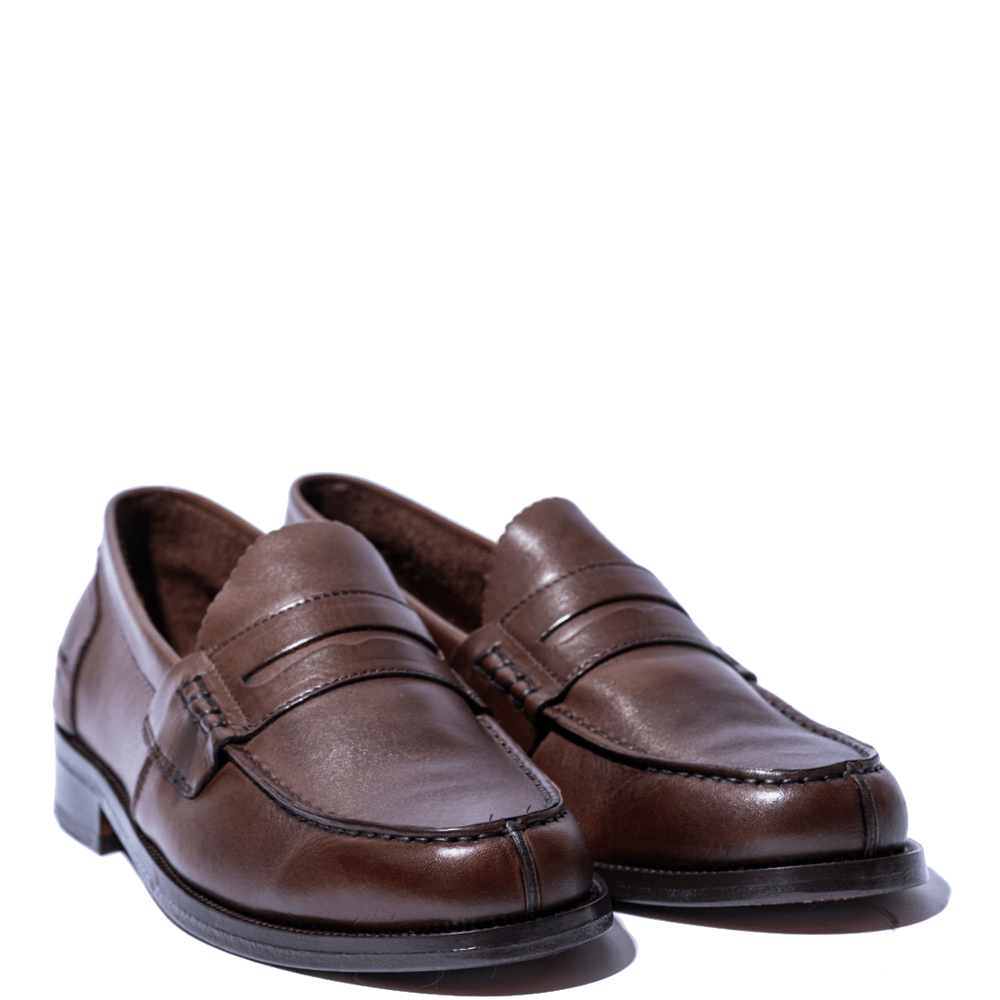 Mocassino Penny Loafer Saxone Vitello Dark Brown
