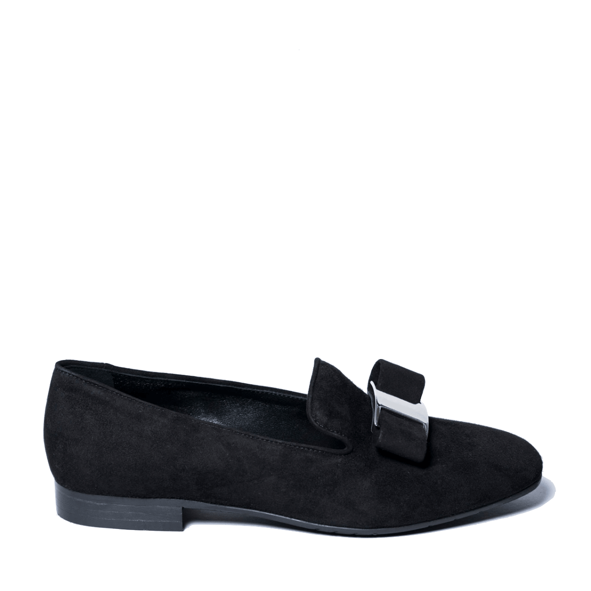 Pantofolina La Sellerie Fibbia Camoscio Nero - La Sellerie - Calzature Savorè