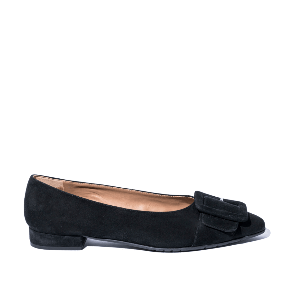 Pantofolina La Sellerie Fibbia Camoscio Nero - La Sellerie - Calzature Savorè