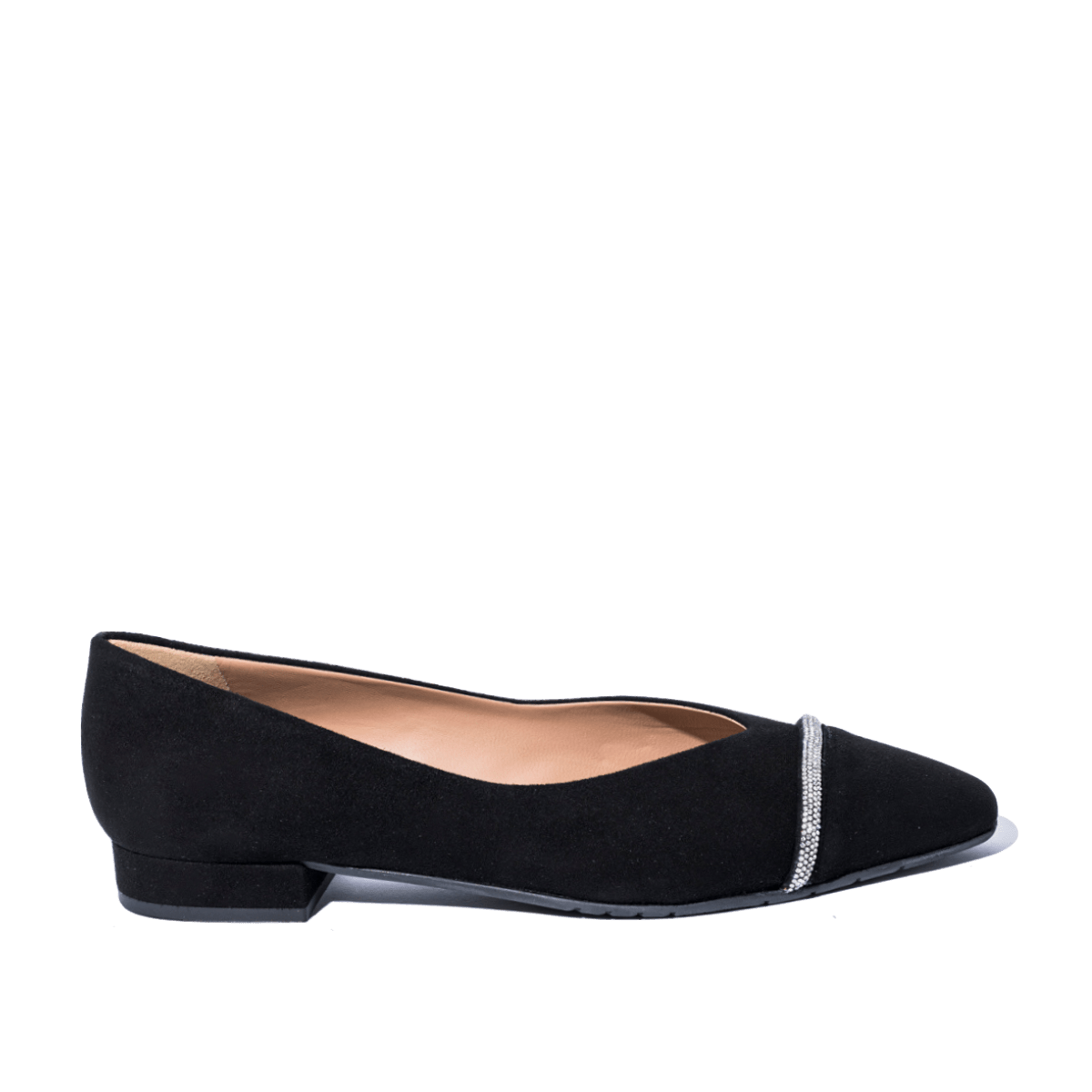 Pantofolina La Sellerie Strass Camoscio Nero - La Sellerie - Calzature Savorè