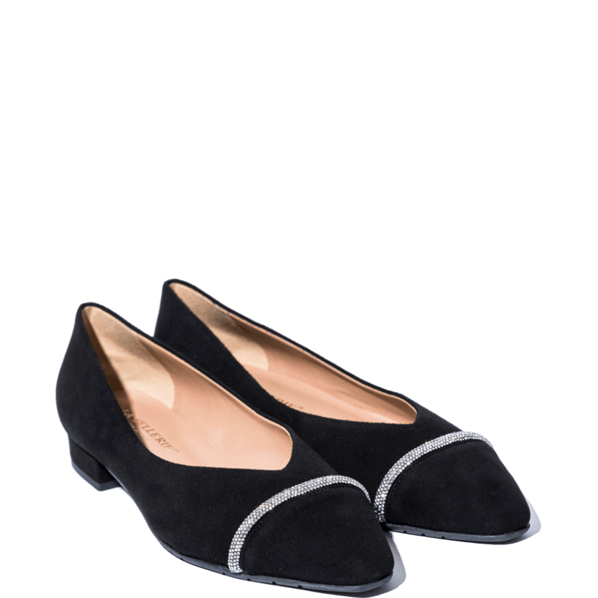 Pantofolina La Sellerie Strass Camoscio Nero - La Sellerie - Calzature Savorè