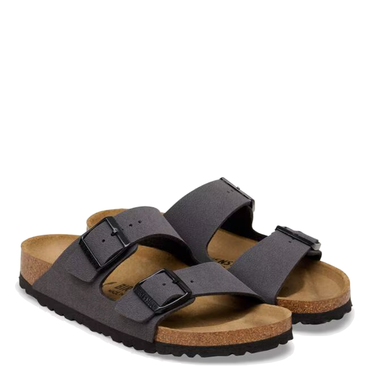 Ciabattina-Birkenstock-Arizona-Birko-Flor-Velvet-Gray/Black-Buckles-1