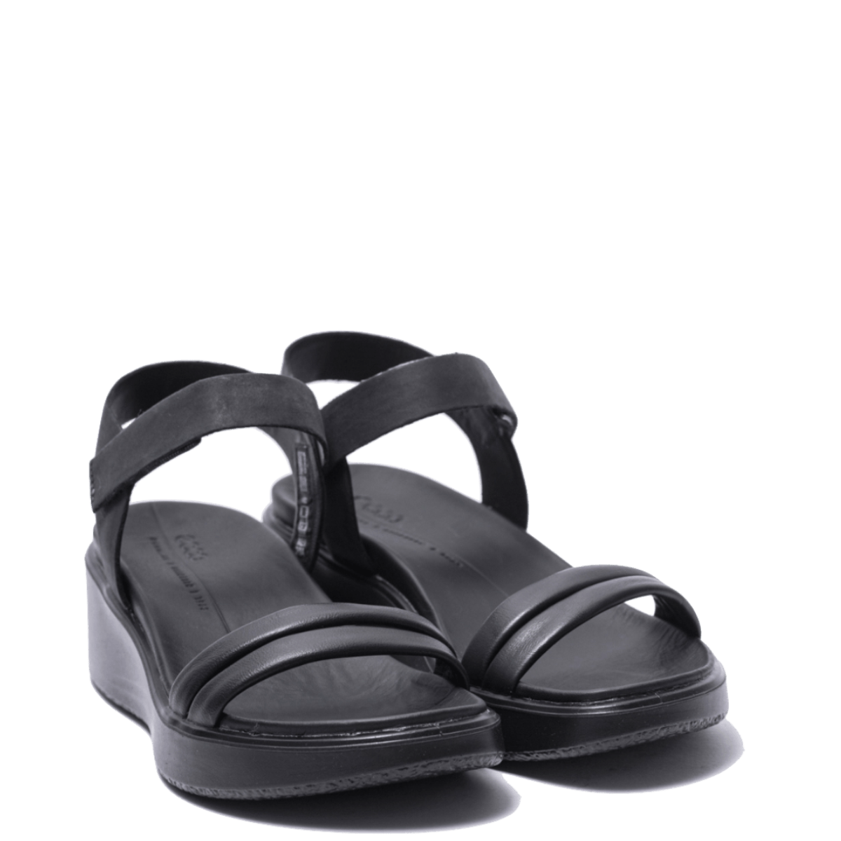 Sandalo Ecco Flowt Wedge Pelle Black - Ecco - Calzature Savorè