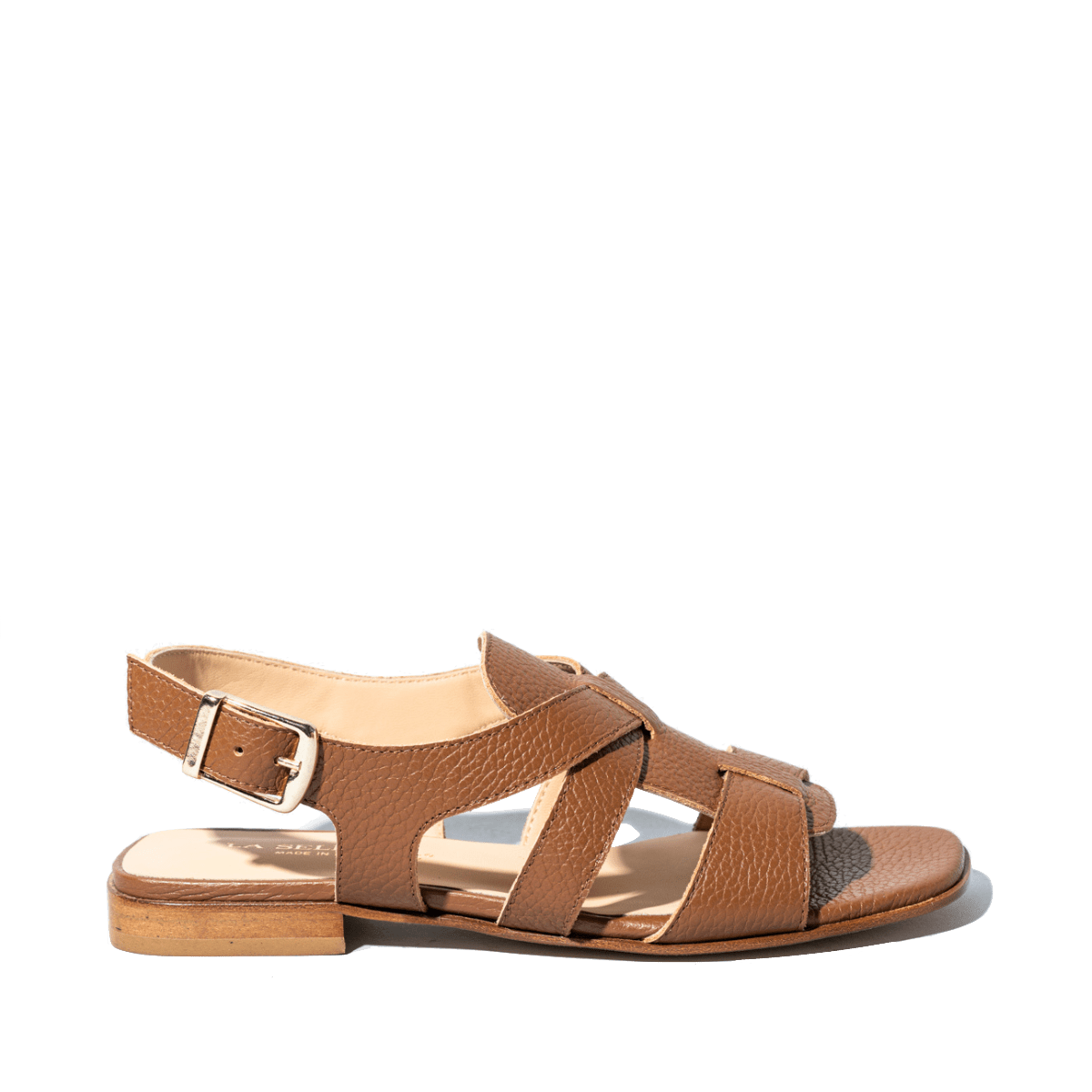 Sandalo La Sellerie Fibbia Pelle Durango Cuoio - La Sellerie - Calzature Savorè