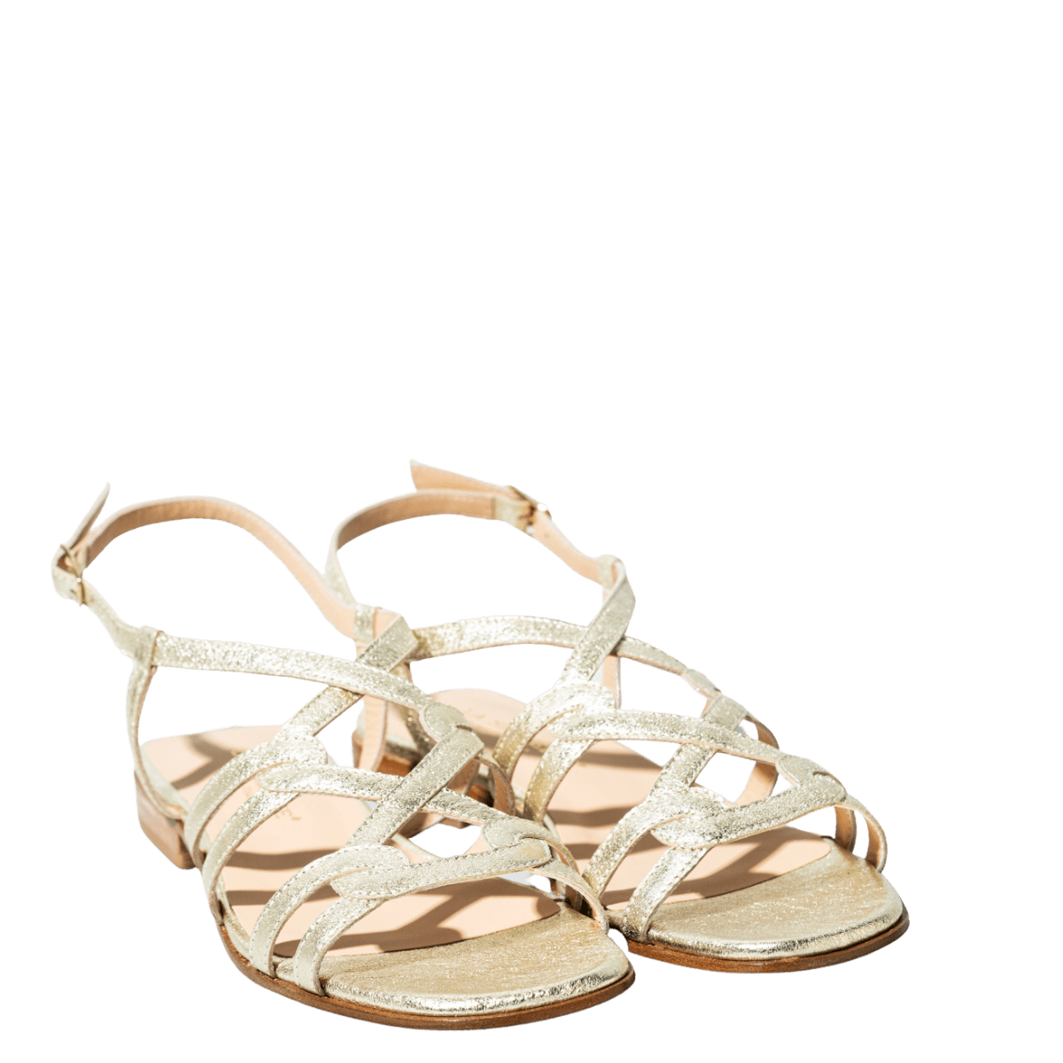 Sandalo La Sellerie Pelle Crachelé Platino - La Sellerie - Calzature Savorè