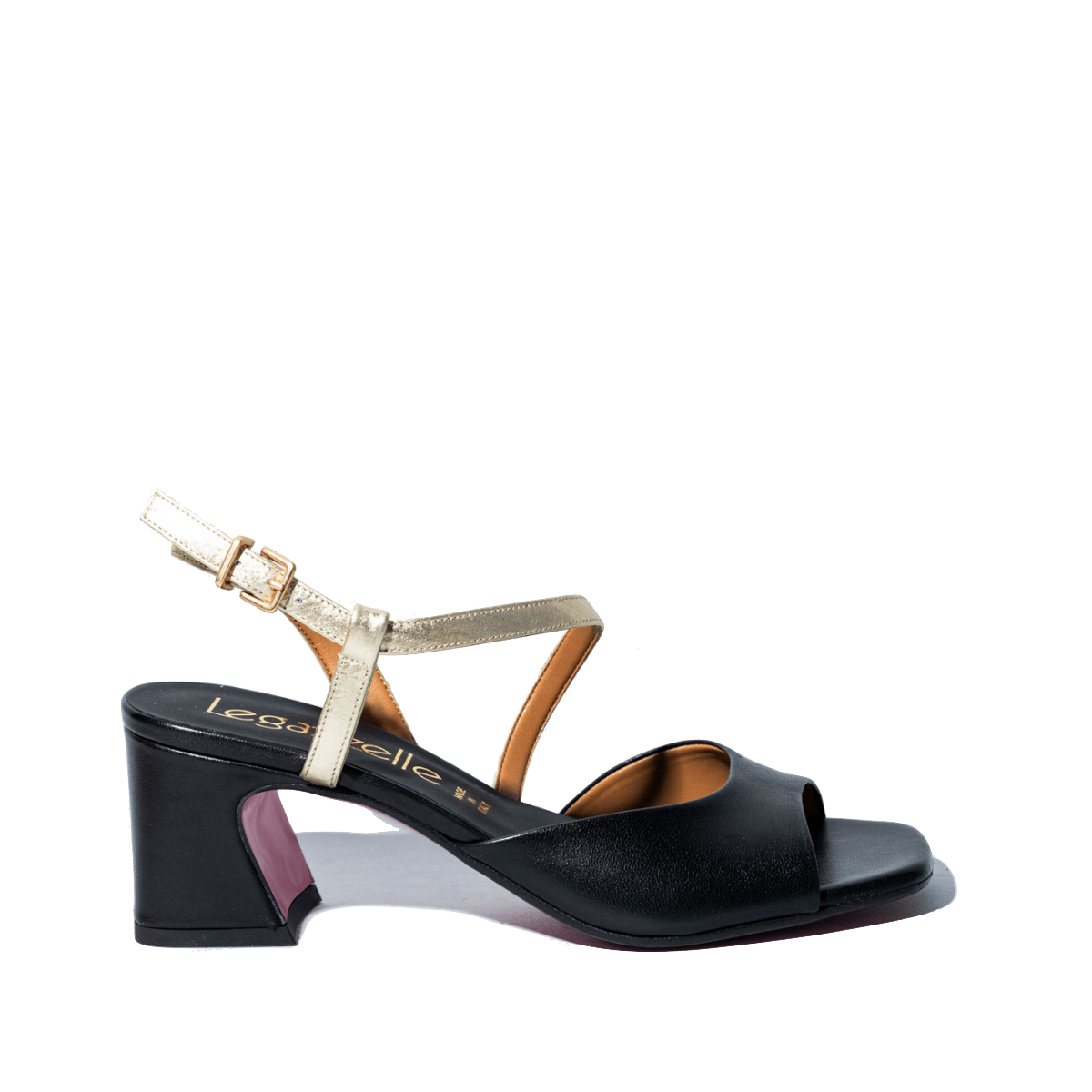 Sandalo Le Gazzelle Pelle Nero Cinturino Platino - Le Gazzelle - Calzature Savorè