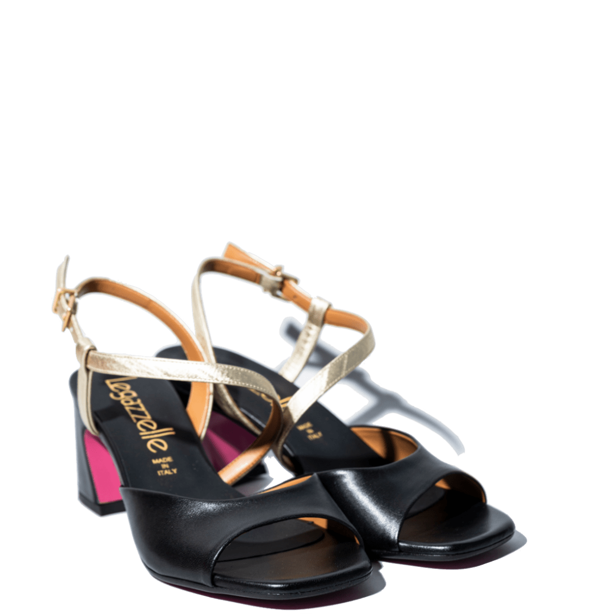 Sandalo Le Gazzelle Pelle Nero Cinturino Platino - Le Gazzelle - Calzature Savorè