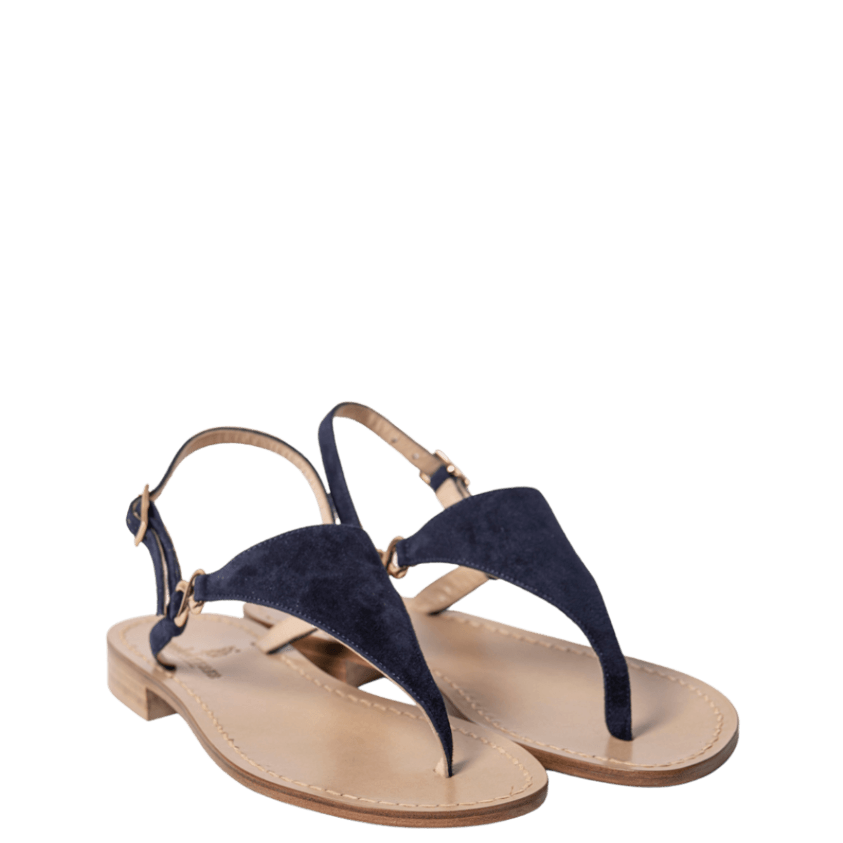 Sandalo Paolo Ferrara Triangolo Camoscio Blu - Paolo Ferrara - Calzature Savorè