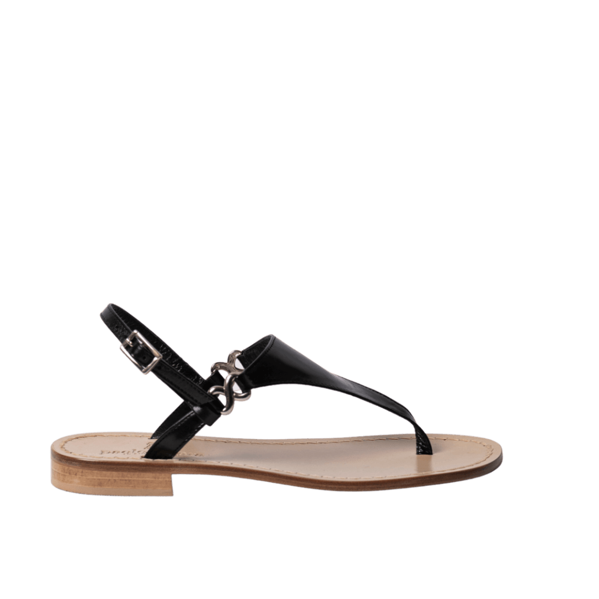 Sandalo Paolo Ferrara Triangolo Pelle Nero - Paolo Ferrara - Calzature Savorè