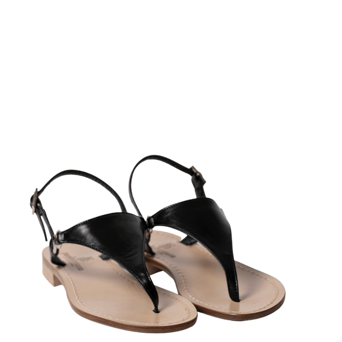 Sandalo Paolo Ferrara Triangolo Pelle Nero - Paolo Ferrara - Calzature Savorè