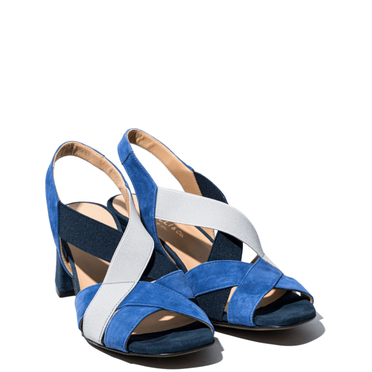 Sandalo Vitulli & Co. Camoscio Celeste/Blu - Vitulli & Co. - Calzature Savorè