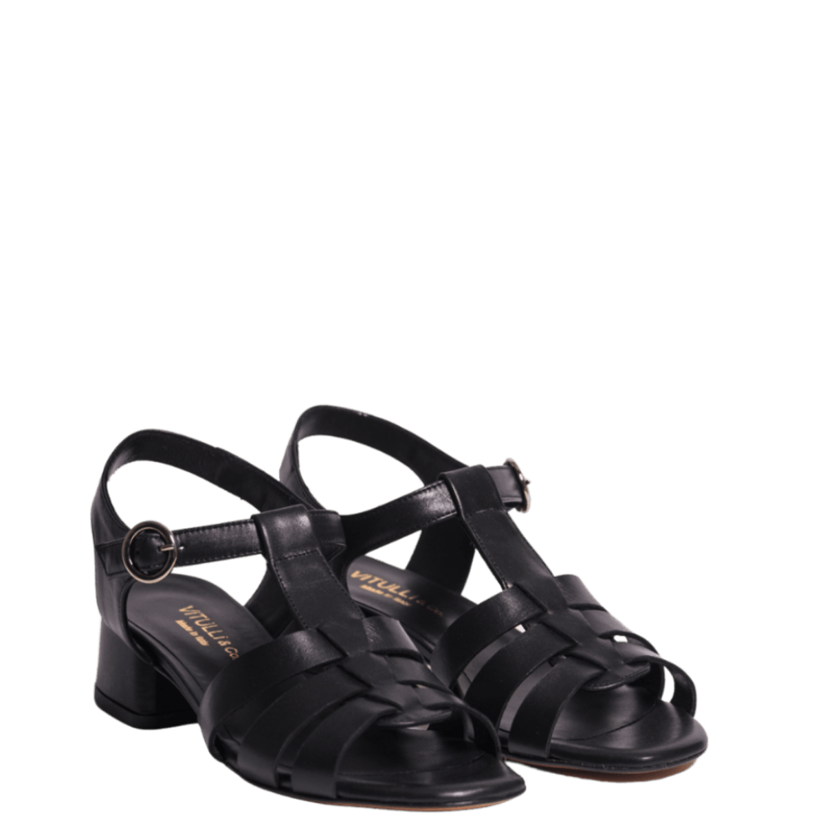 Sandalo Vitulli & Co. Pelle Nero - Vitulli & Co. - Calzature Savorè