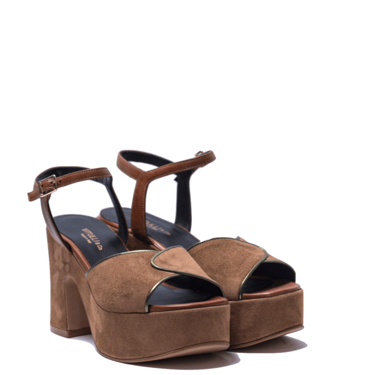 Sandalo Vitulli & Co. Plateau Camoscio Tabacco - Vitulli & Co. - Calzature Savorè